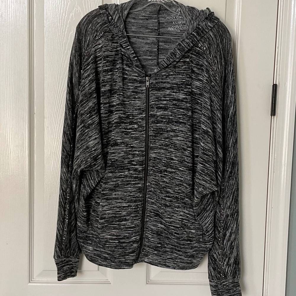 Juicy Couture Zip Front Knit Sweatshirt